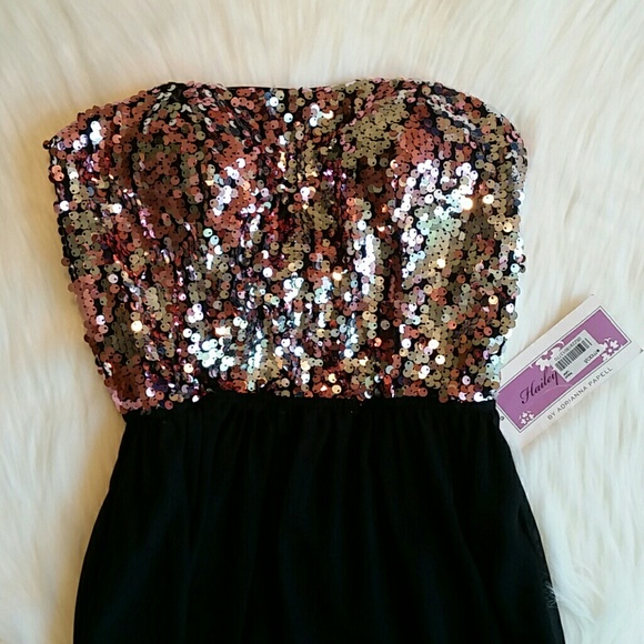 Prom! Hailey Logan Sequin High Low Dress Size 1 - Picture 2 of 7