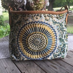 Beautiful Cole Haan embroidered medallion tote