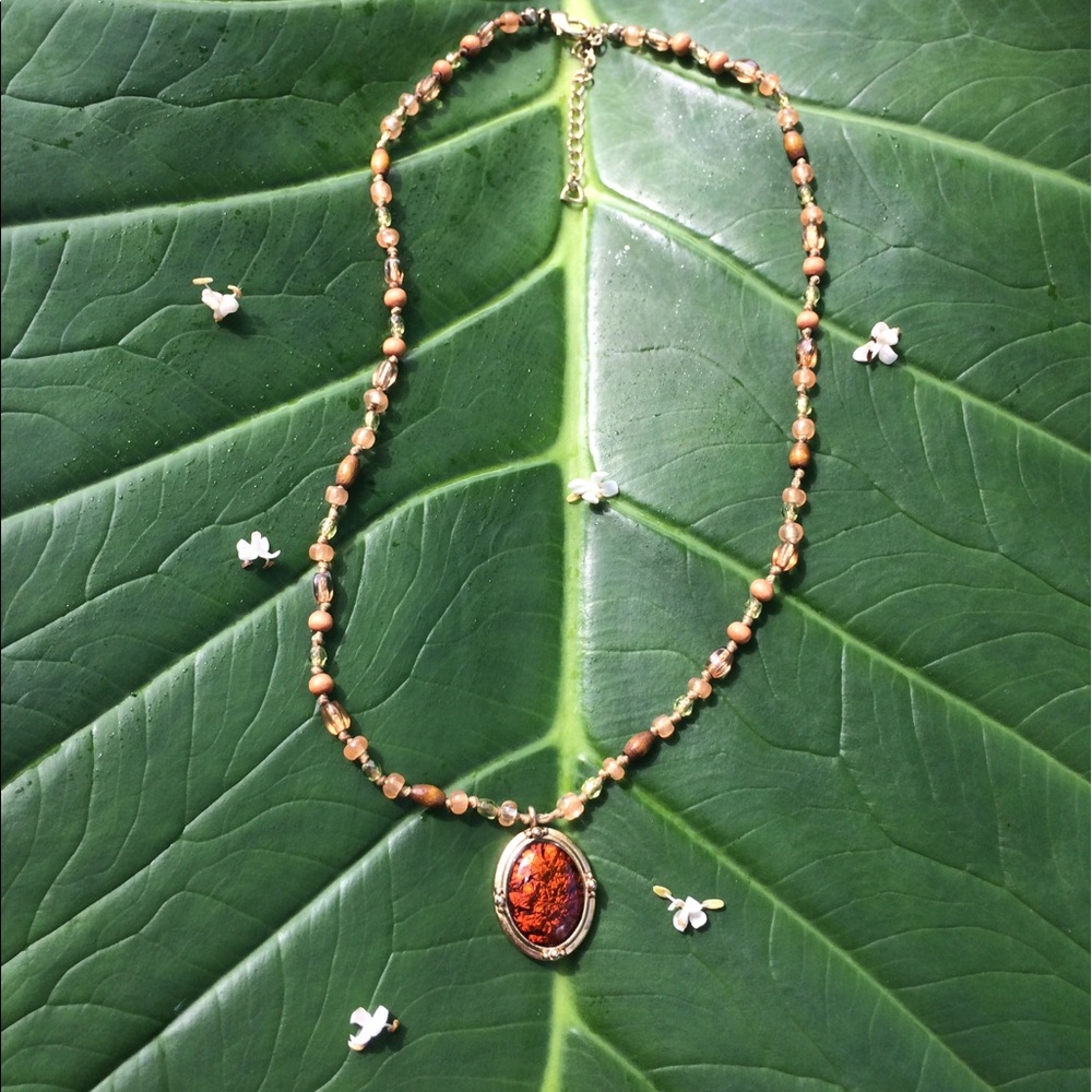 Beaded Necklace with Pendant
