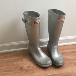 Silver Hunter tall rain boots