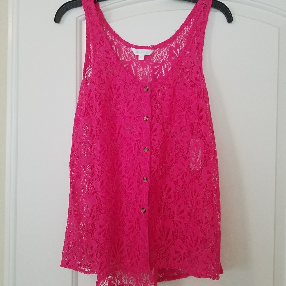 Pink Lace Tank