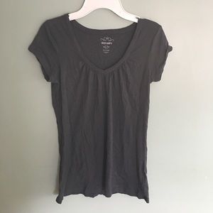 Gray Old Navy V- Neck Tee