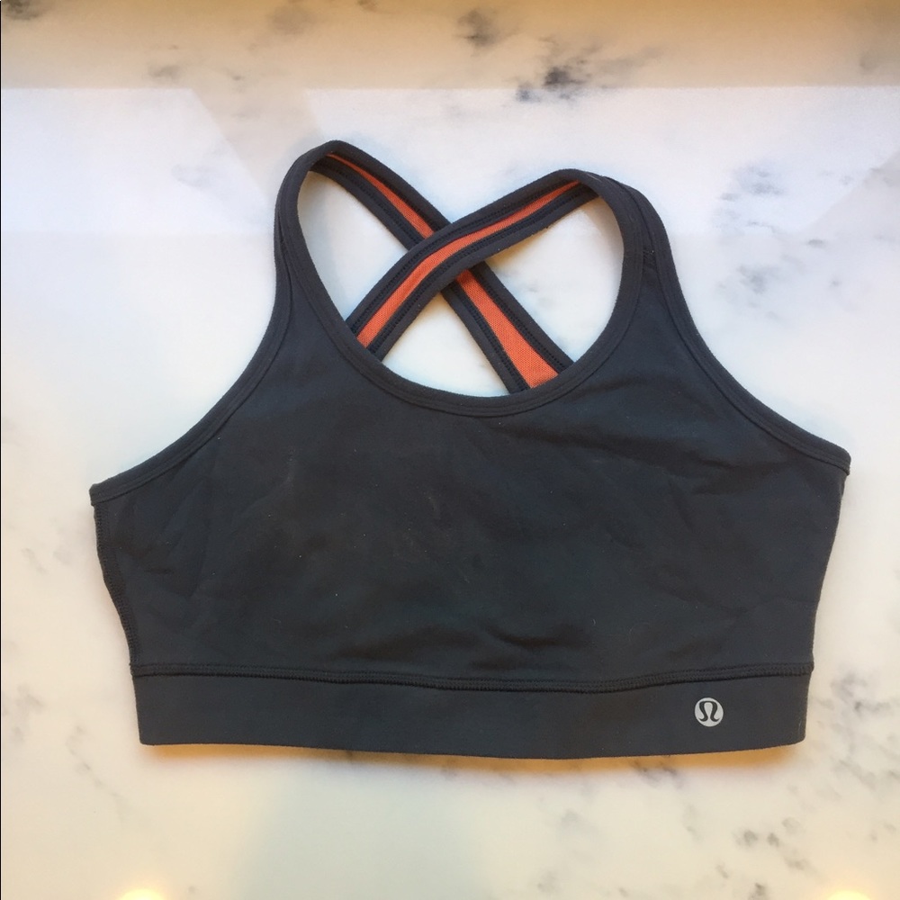 Lululemon gray sports bra cross back
