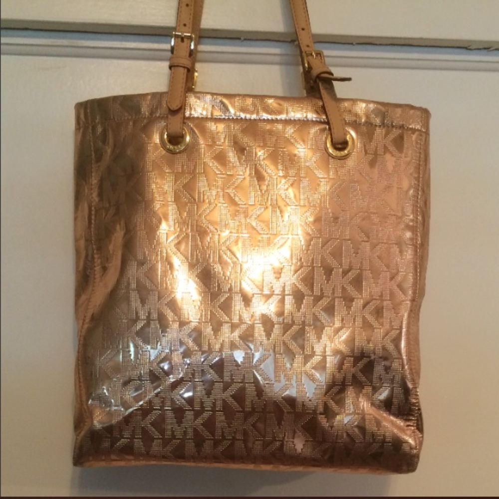 Worn Rose Gold Michael Kors Tote