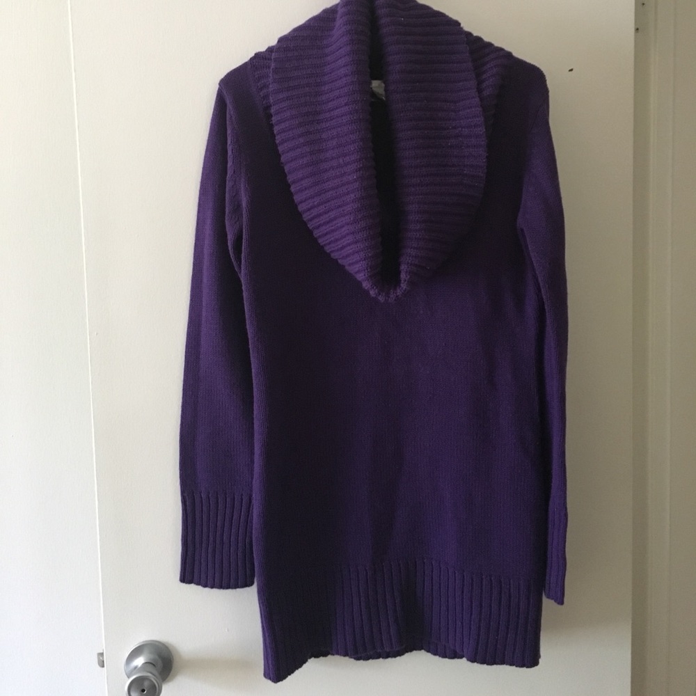 Purple Cowl Neck Tunic Sweater