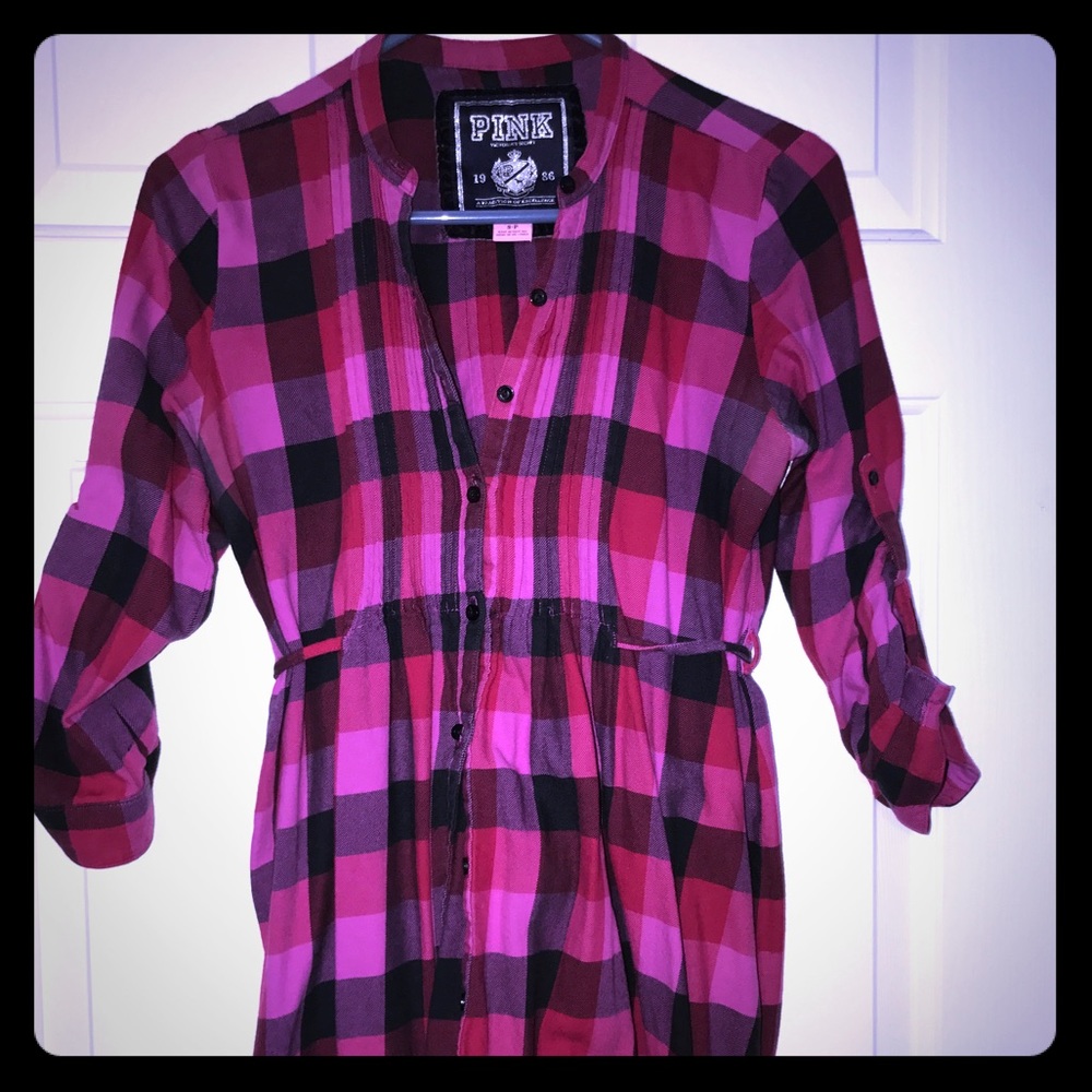 Victoria secret pink plaid button up