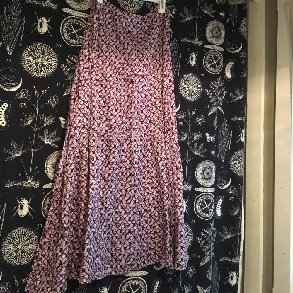 Purple Shibori print Boho maxi skirt