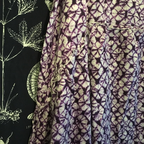 Purple Shibori print Boho maxi skirt - Picture 2 of 4
