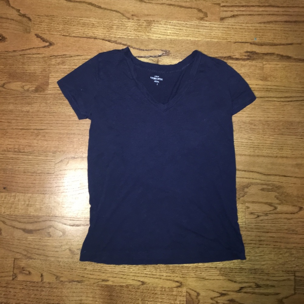 Dark Navy Blue J Crew V Neck Shirt