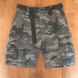 Men's Express Camo Shorts W/belt Size 34
