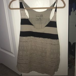 Free People stripe and crochet tank top