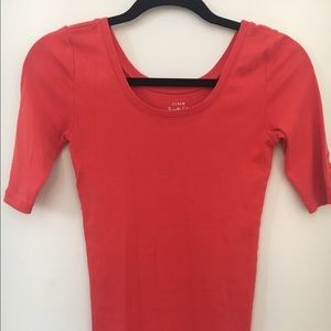 J.Crew perfect fit t-shirt in coral-red,  XS
