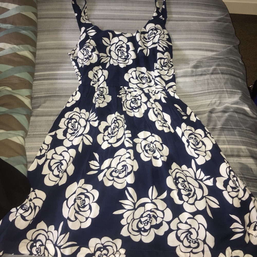Blue and white flowers summer dress