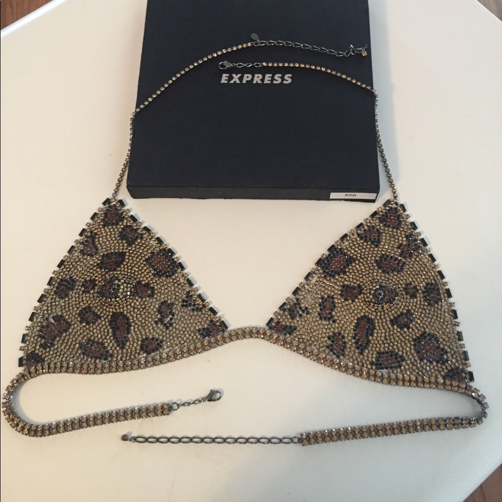 Express leopard print body chain