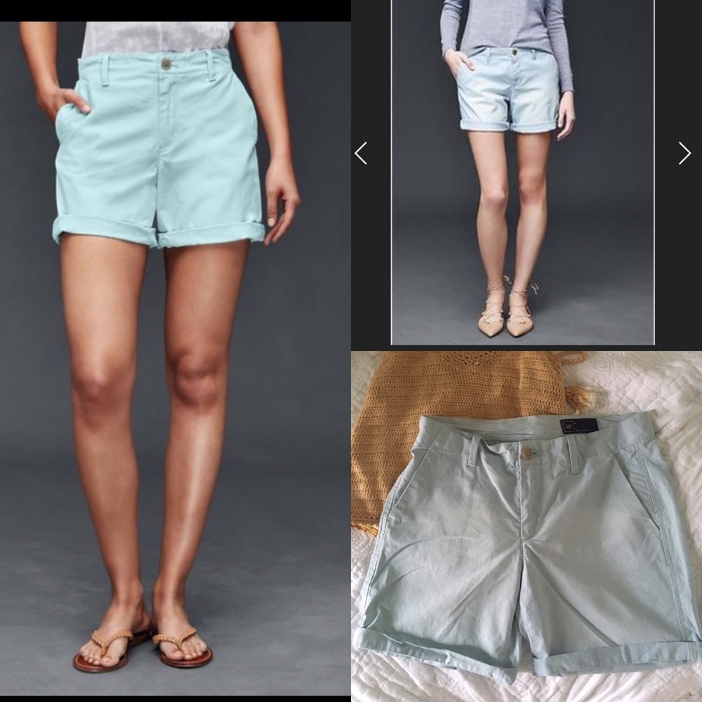 Gap pacific mist girlfriend chino shorts sz 0