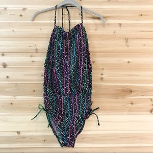 [Vintage] Black Polkadot Halter Swimsuit