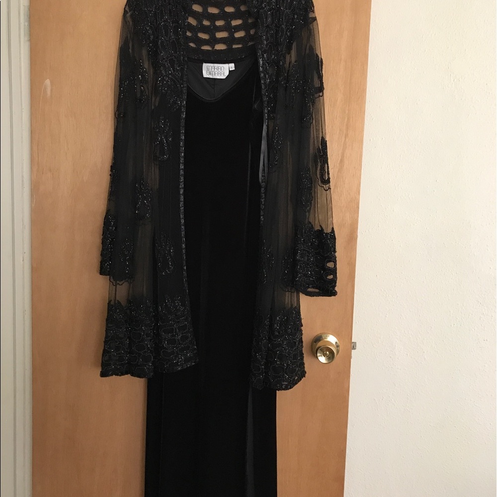 Velvet Evening formal gown with Beaded Jacket