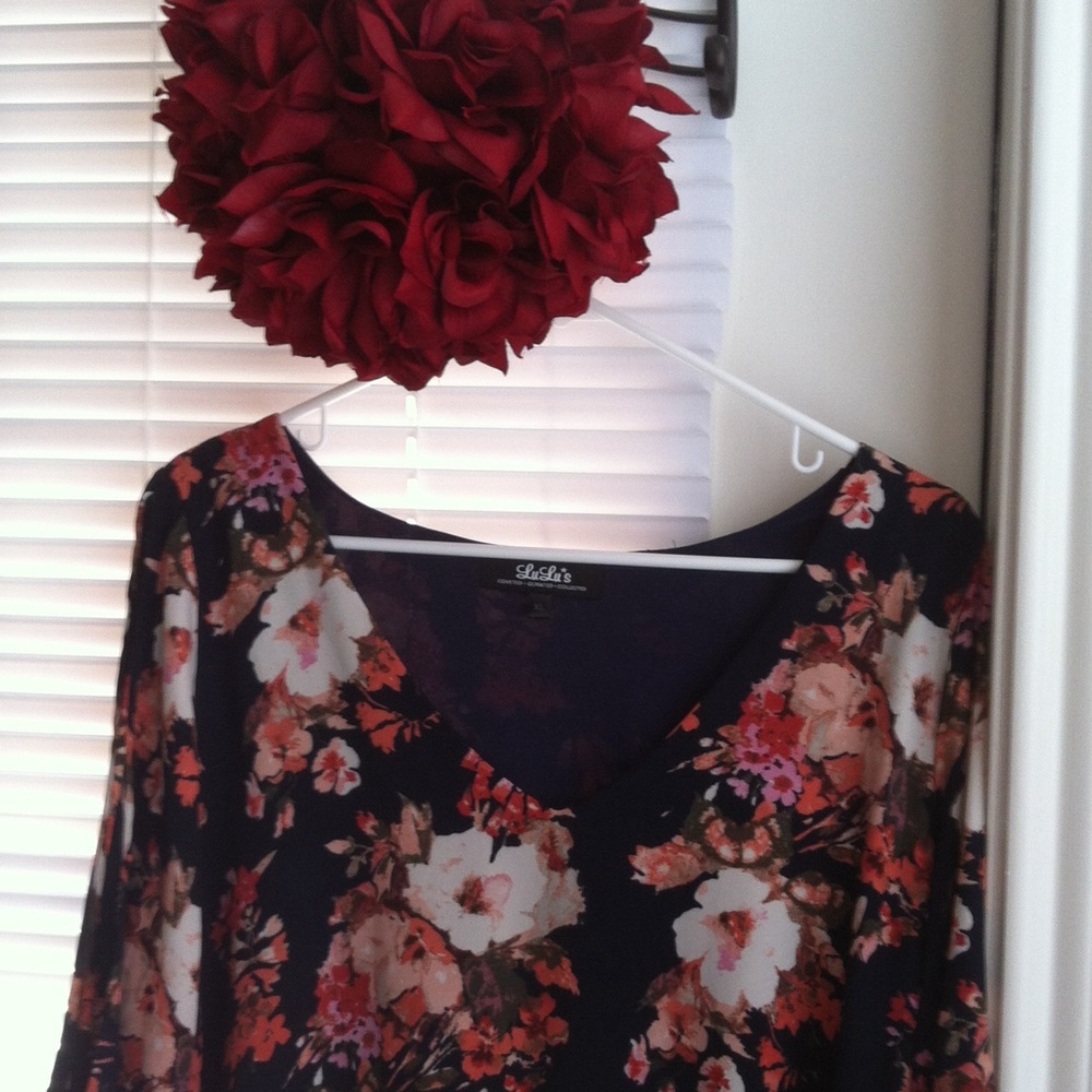 Shifting Dears Dark Navy Blue Floral Dress