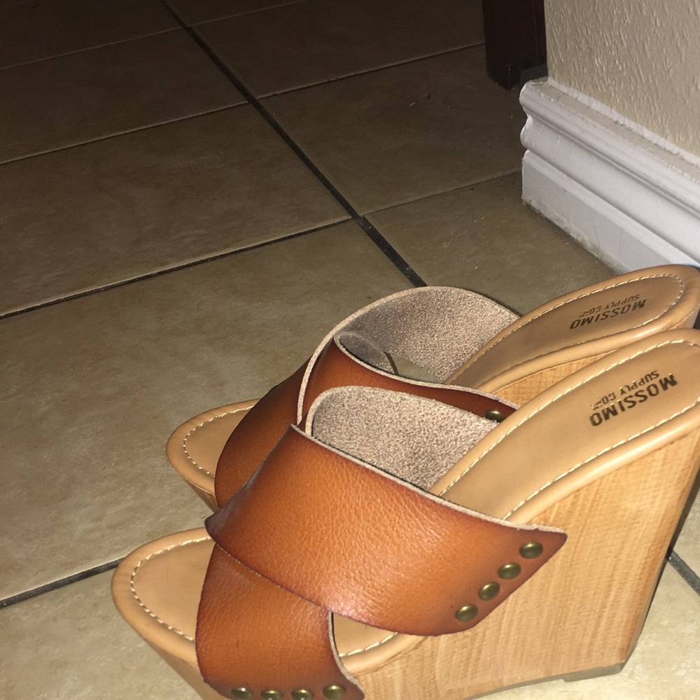 Leather Strapped Wedges