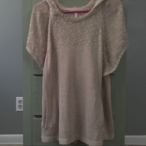 Victoria's Secret tan short sleeve hooded sweater