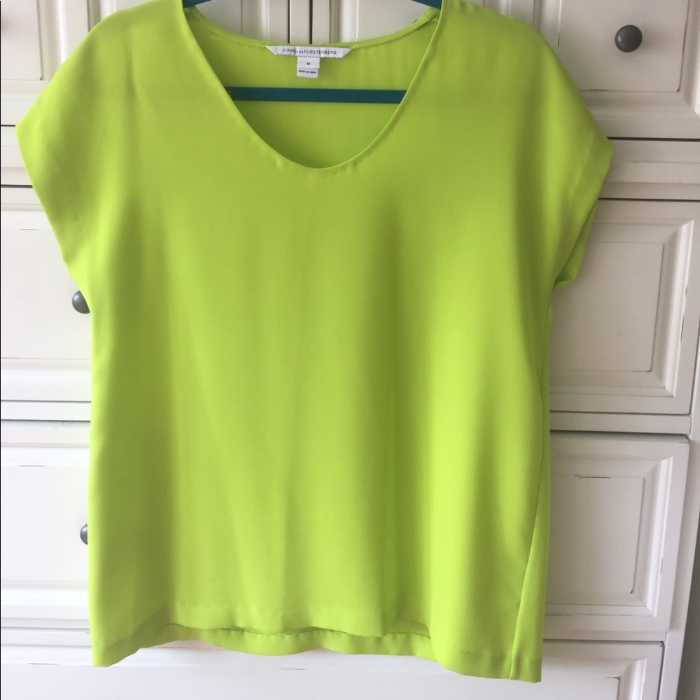 DVF Acedia Crepe cap sleeve top