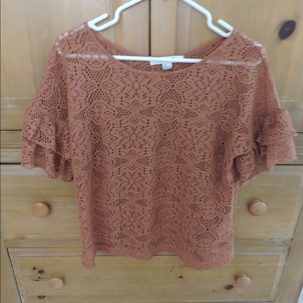 Orange rust crochet top!