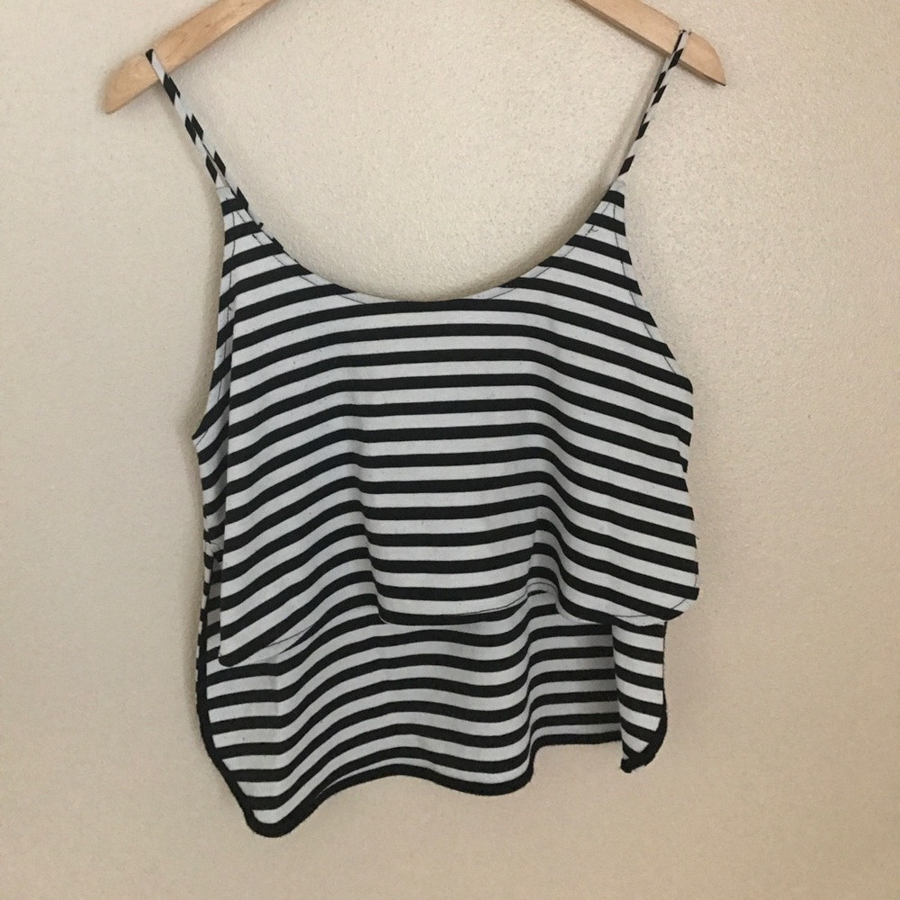 Silence+Noise Black and White Stripped Top