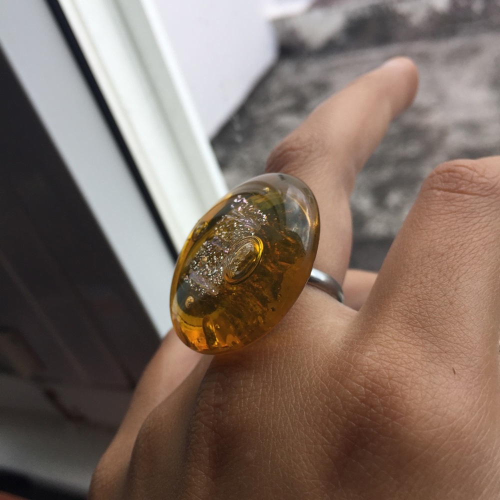 Mustard Marbalized Ring