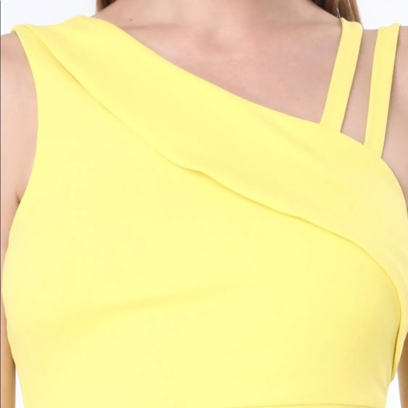 🔴SOLD!🔴 Yellow Crop Top Large BEBE - Picture 2 of 6