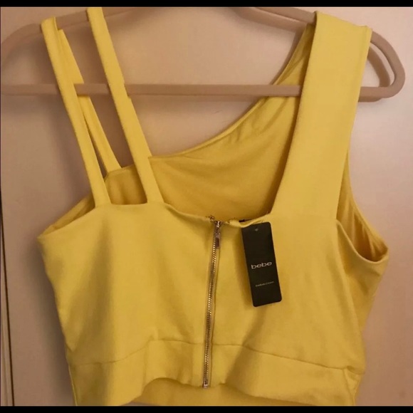 🔴SOLD!🔴 Yellow Crop Top Large BEBE - Picture 5 of 6