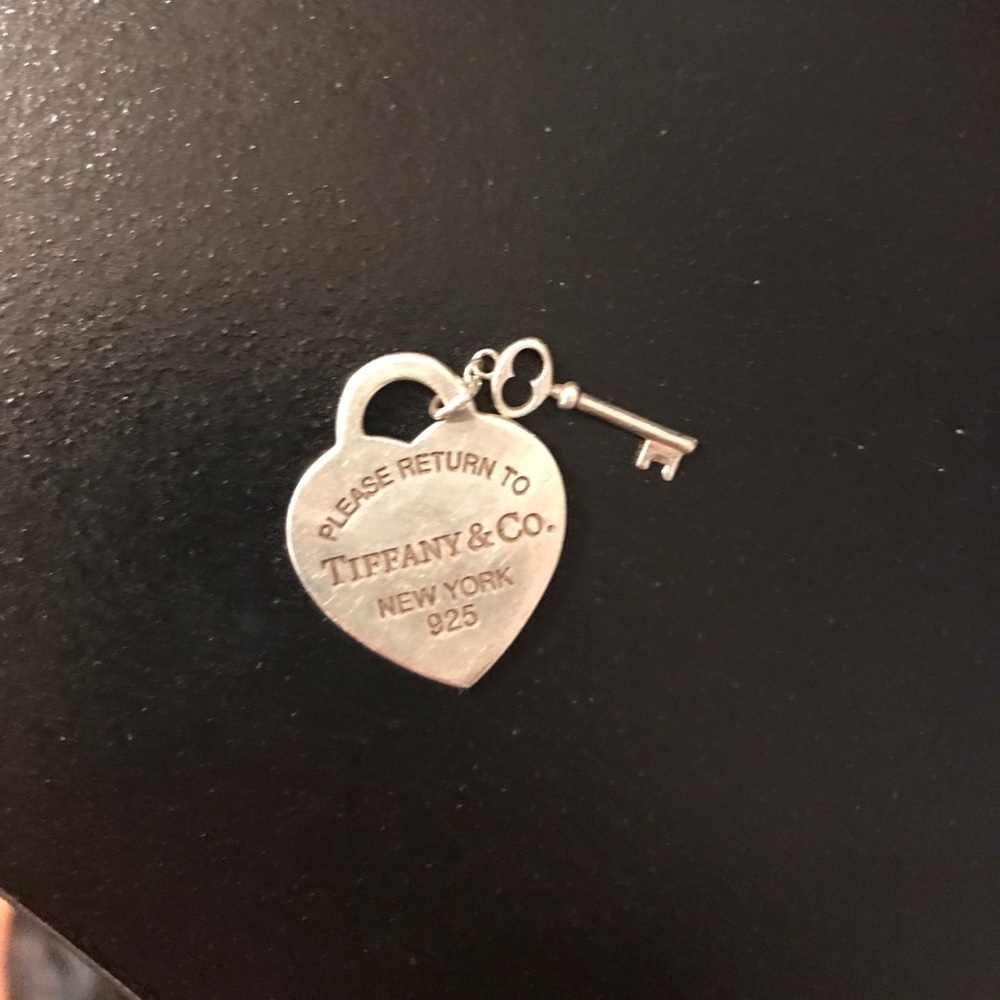 Tiffany and Co heart with key necklace charm