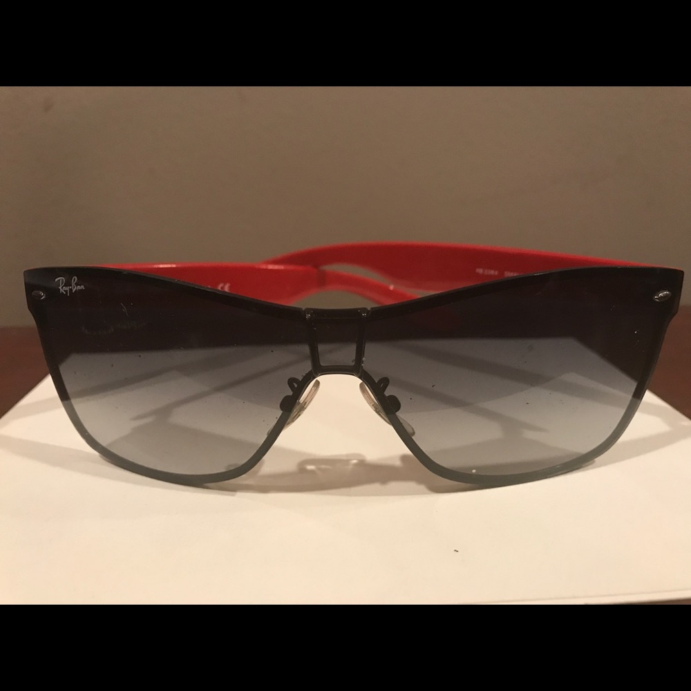 RayBan RB3384 | WAYFARER SHIELD , black and red