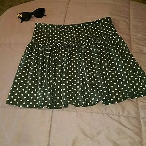 MODA Black and White Polka-dot Skirt