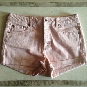 Pretty pink high waisted jean shorts