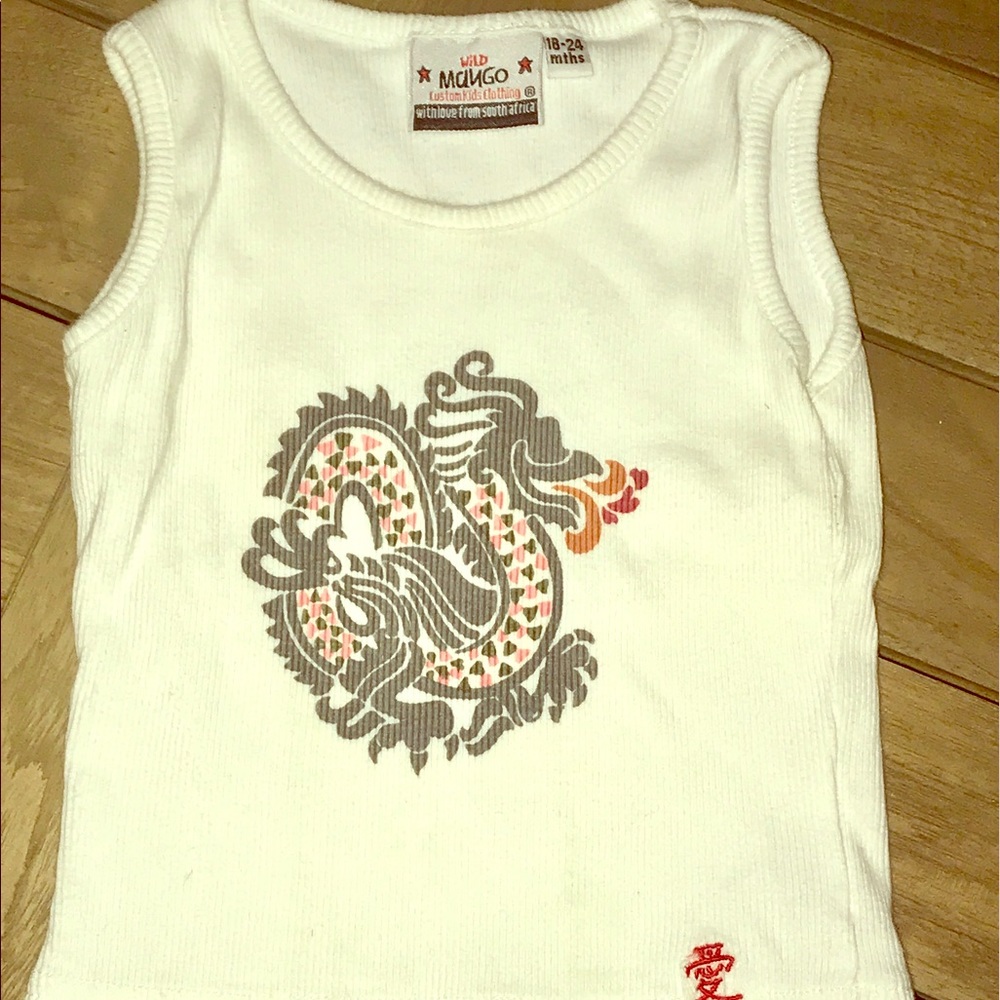 Wild Mango 18-24m white dragon tank top NWOT