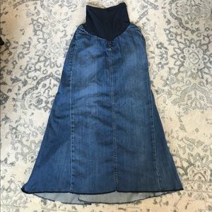 Maternity Maxi Jean Skirt.