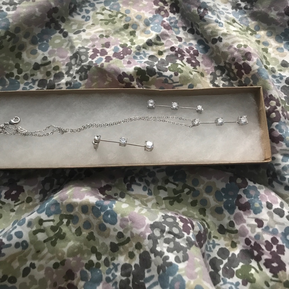 Sterling silver necklace and earring set