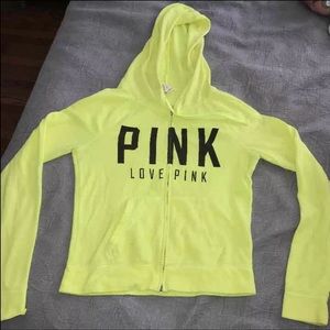 PINK zip up hoodie size medium