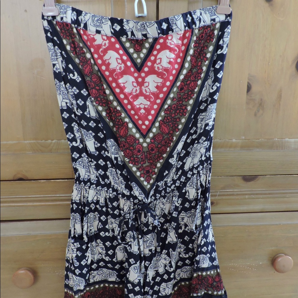 Elephant tribal print strapless romper!