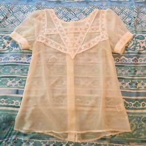 Lush cream sheer blouse