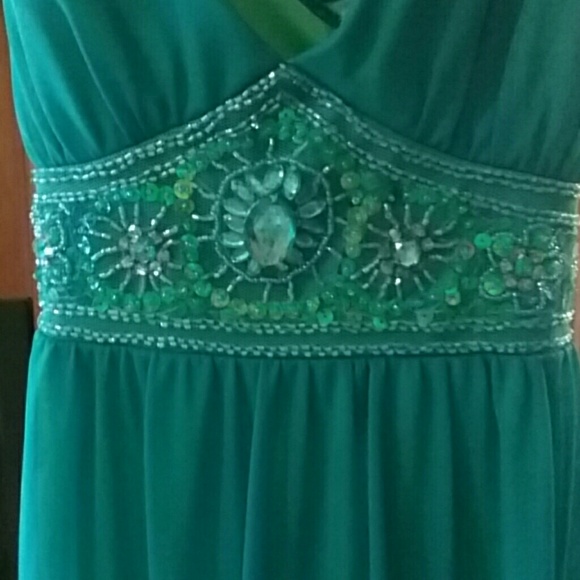 Formal turquoise dress - Picture 2 of 4