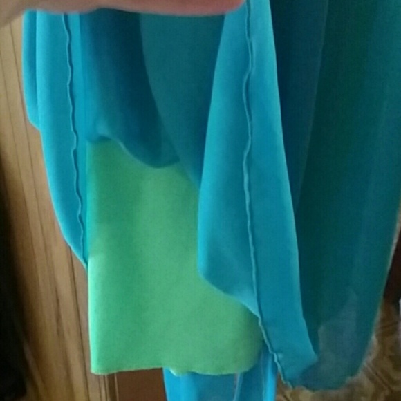 Formal turquoise dress - Picture 3 of 4
