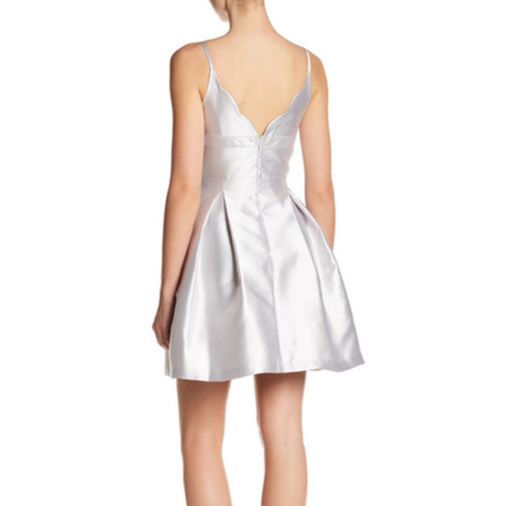 *HOST PICK* silver metallic fit & flare mini dress - Picture 2 of 2