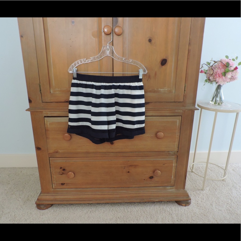 Navy and white stripe shorts!