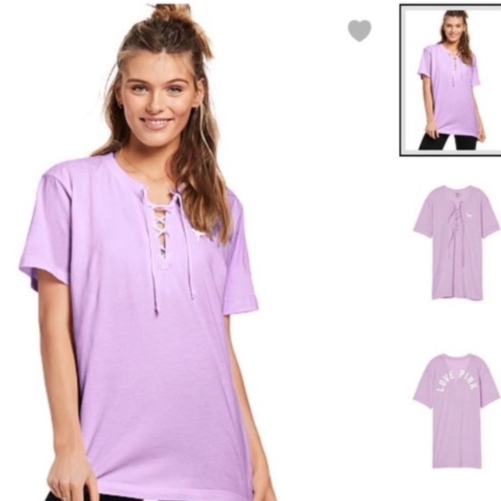 victoria secrets PINK campus lace up shirt