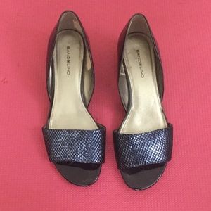 Bandolino Navy Patent Snakeskin Shoes 9.5M