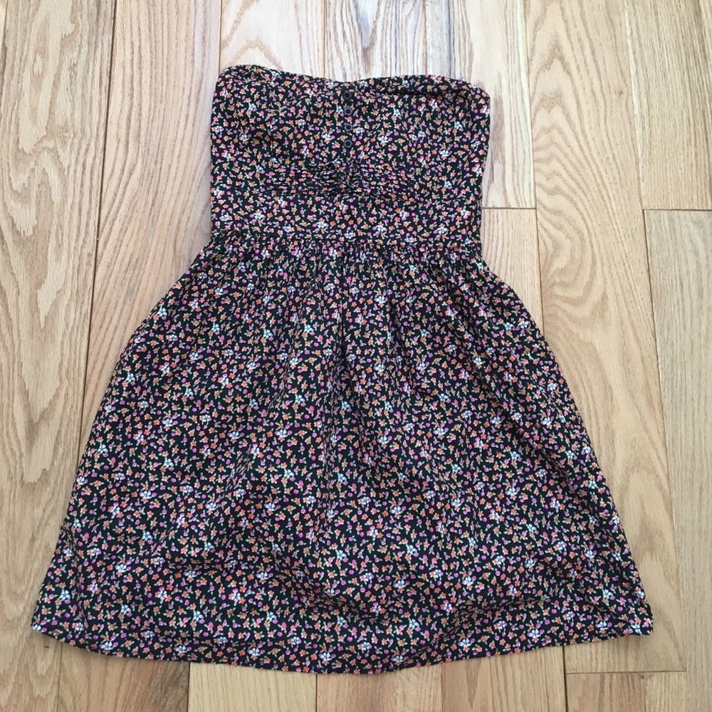 Strapless floral dress