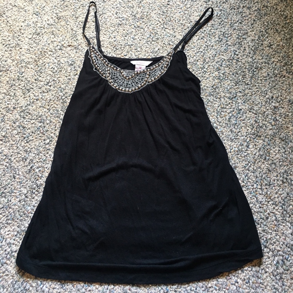 NWOT Black beaded top