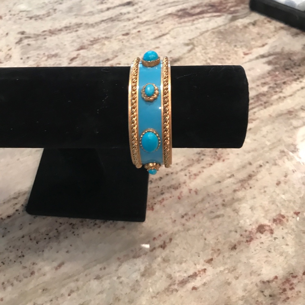 Gold and turquoise fashion bangle