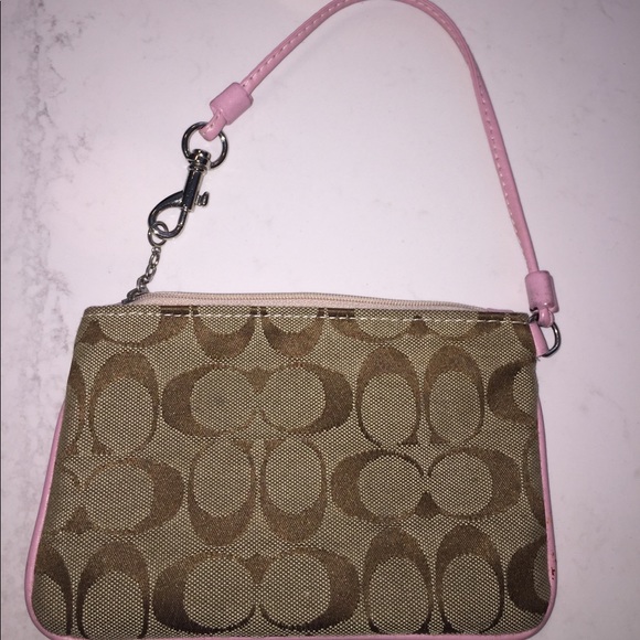 COACH Signature Canvas and Leather Wristlet - Picture 4 of 5